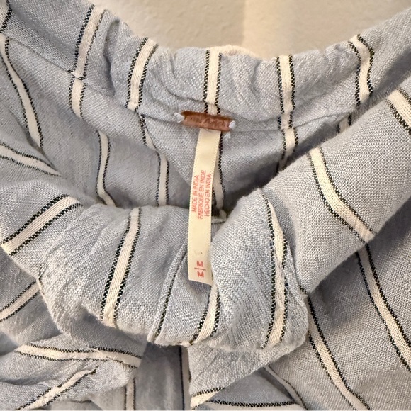 Free People No Rush Midi Asymmetrical Halter Dress in Blue Combo Size Medium - Picture 3 of 7